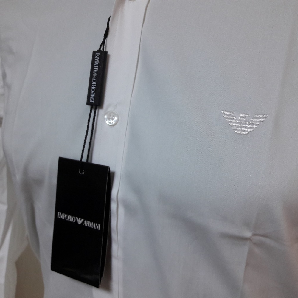 new EMPORIO ARMANI CASUAL BUTTON DOWN SHIRT WHITE
